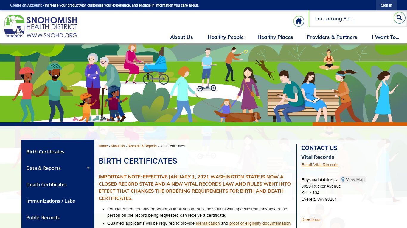 Birth Certificates | Snohomish Health District, WA